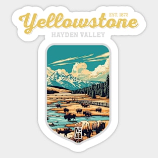 USA - NATIONAL PARK - YELLOWSTONE Hayden Valley -9 Sticker